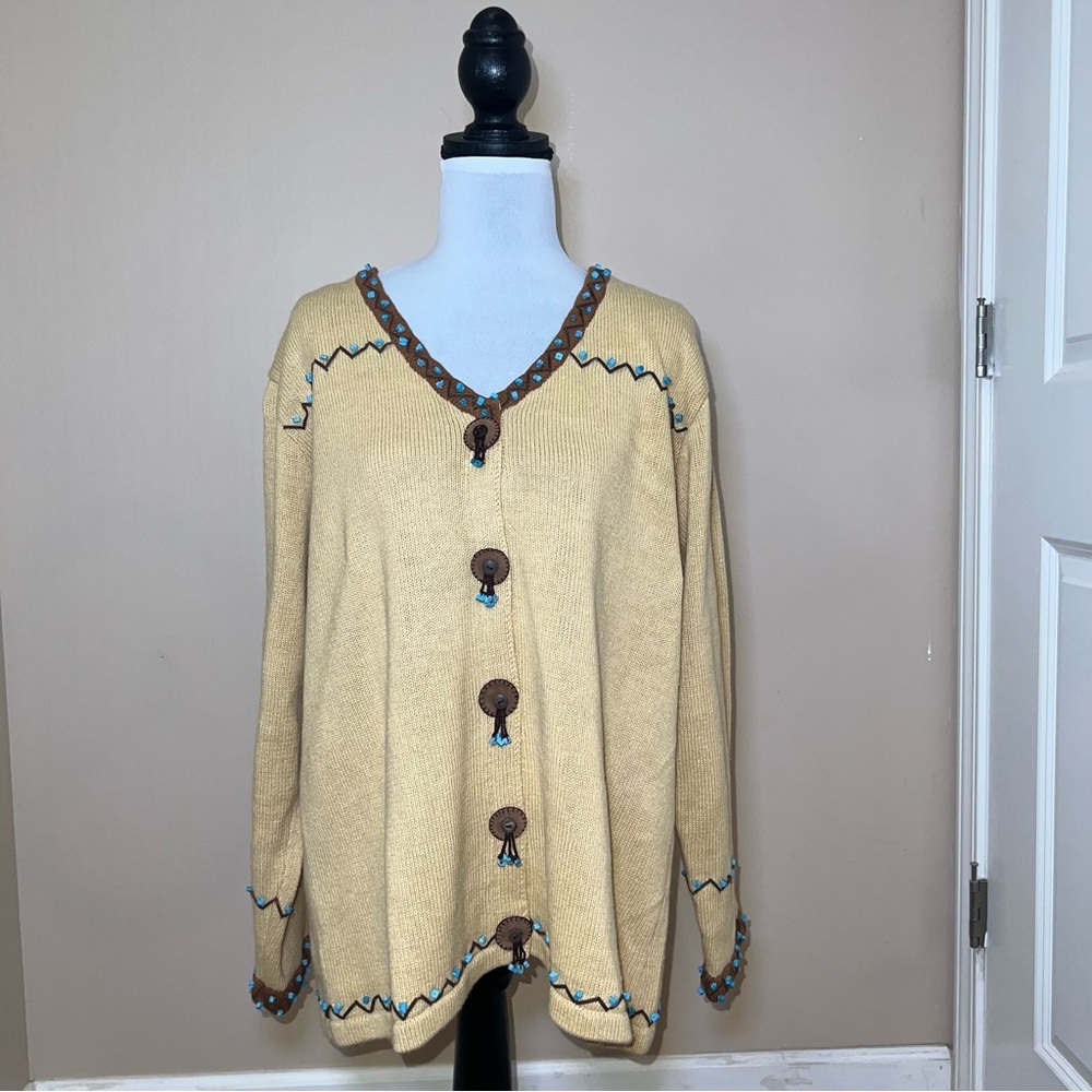 Storybook Knits Women's Plus Size Vintage Decorative Knit Sweater Size 1X